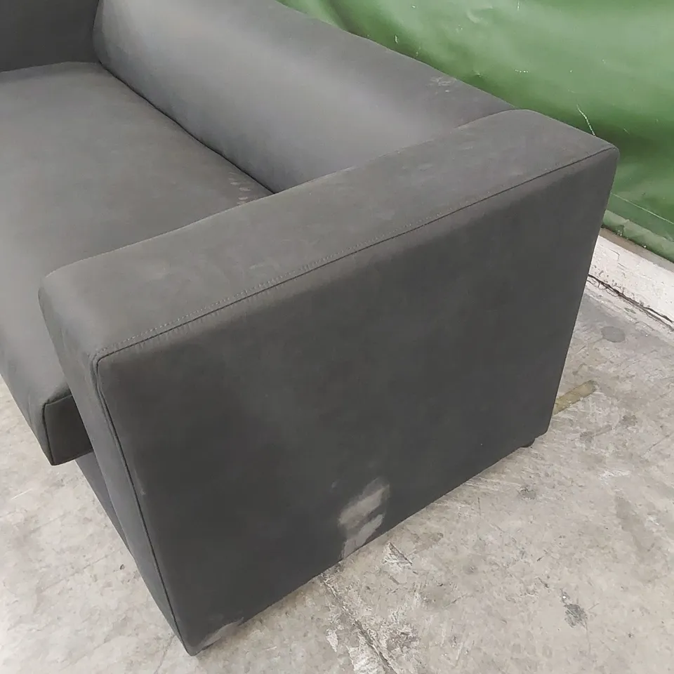 DESIGNER BLACK FABRIC UPHOLSTERED SOFA BED
