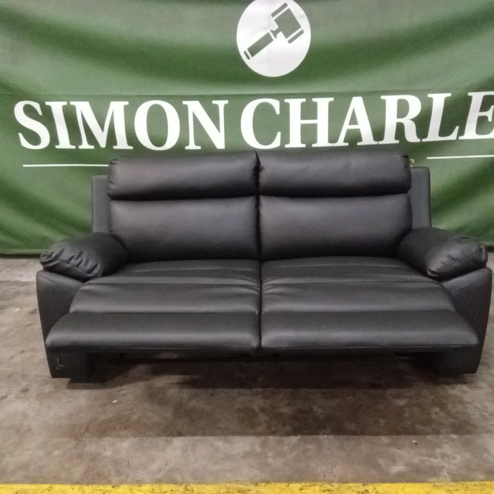 EDISON 3 SEATER LUXURY FAUX LEATHER MANUAL RECLINER SOFA RRP £799