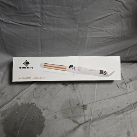 WAVY CHIC AUTOMATIC HAIR CURLER β WHITE WITH ROSE GOLD BARREL (BOXED)