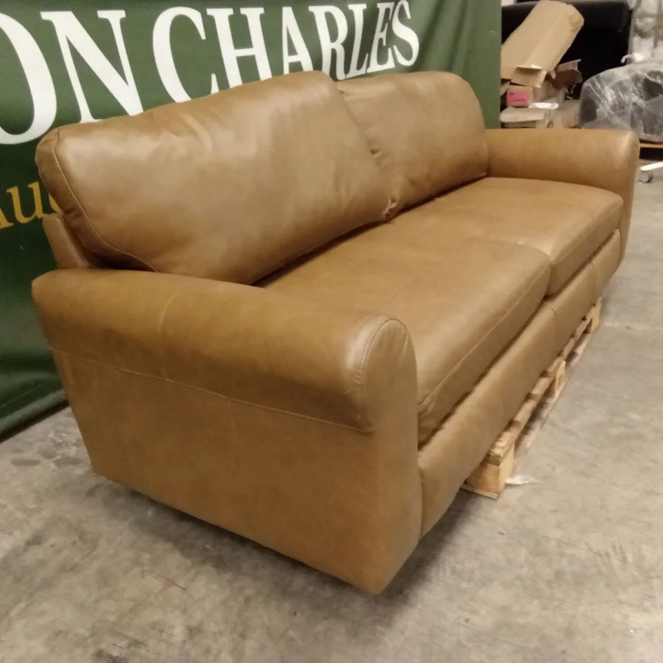 BAILEY 4 SEATER LEATHER SOFA - TAN RRP £849