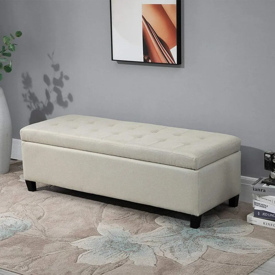 BOXED ELMFIELD UPHOLSTERED STORAGE BENCH