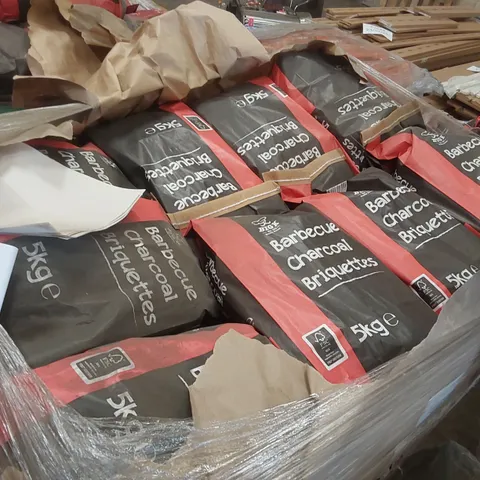 PALLET CONTAINING A LARGE QUANTITY OF CHARCOAL BRIQUETTE BAGS 