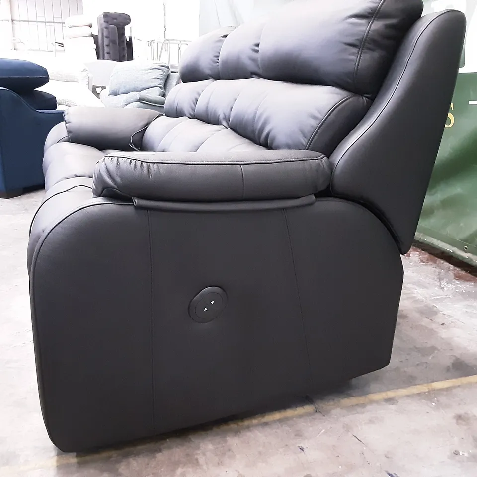 QUALITY BRITISH MANUFACTURED DESIGNER G PLAN GREENWICH 3 SEATER ELECTRIC RECLINING DBL L854 CAMBRIDGE BLACK 