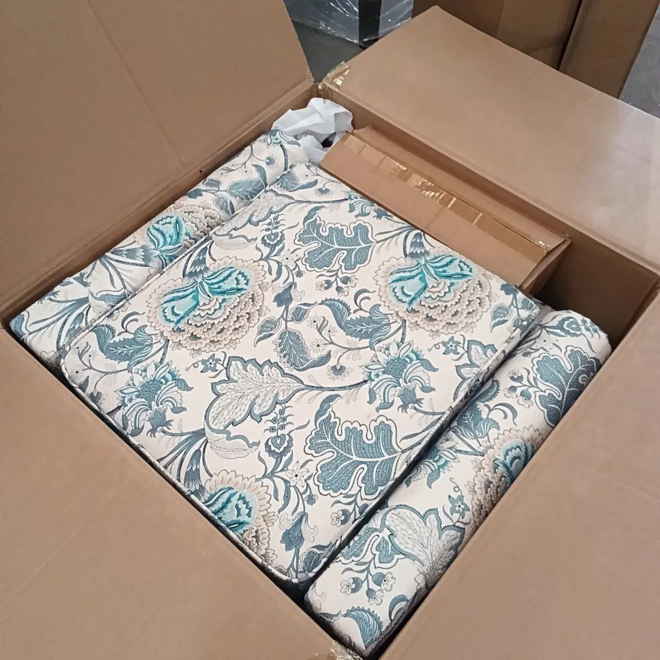 BOXED FLORAL ACCENT CHAIR, HIGH BACK UPHOLSTERED ARMCHAIRS WITH RETRO WINGBACK DESIGN (1 BOX)