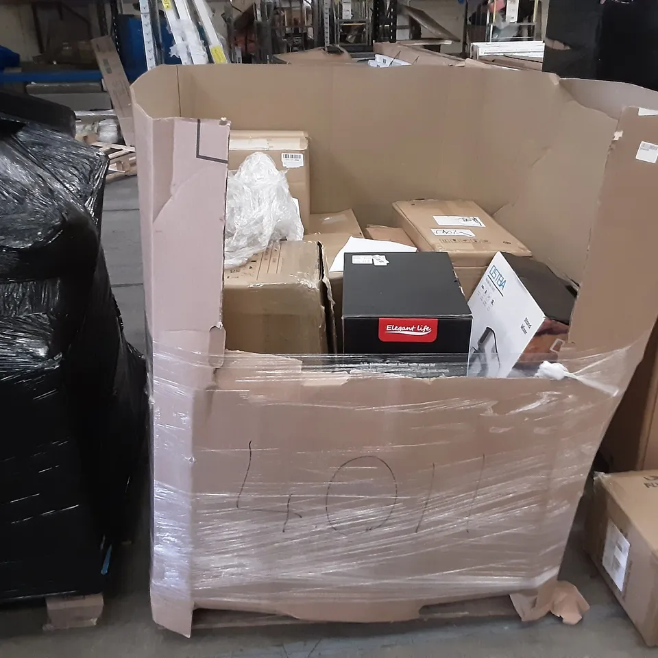 PALLET OF ASSORTED PRODUCTS INCLUDING FLYBIRD DUMBELL BENCH, KARINEAR INDUCTION HOB, DR.OTEK METAL DETECTOR, PURE SINE WAVE INVERTER, HERDIO 2-WAY FULL RANGE IN-WALL/IN-CEILING SPEAKERS, ELEGANT LIFE