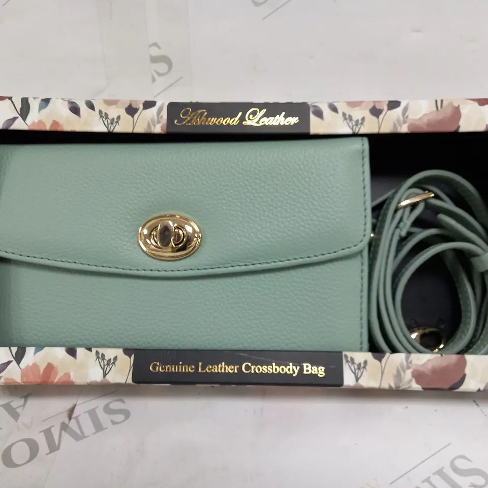 ASHWOOD GENUINE LEATHER CROSSBODY BAG BLUE