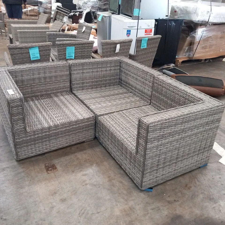 DESIGNER RATTAN EFFECT CORNER SOFA
