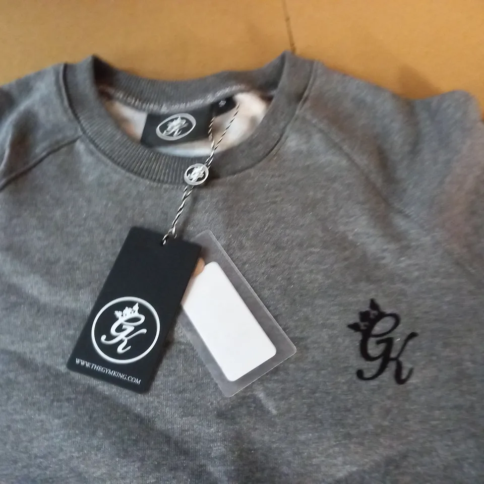 GYMKING MINDFIELD CREW JUMPER IN GREY - S