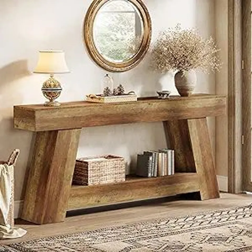 BOXED TRIBESIGNS 70.9 INCH LONG CONSOLE TABLE (RUSTIC BROWN)