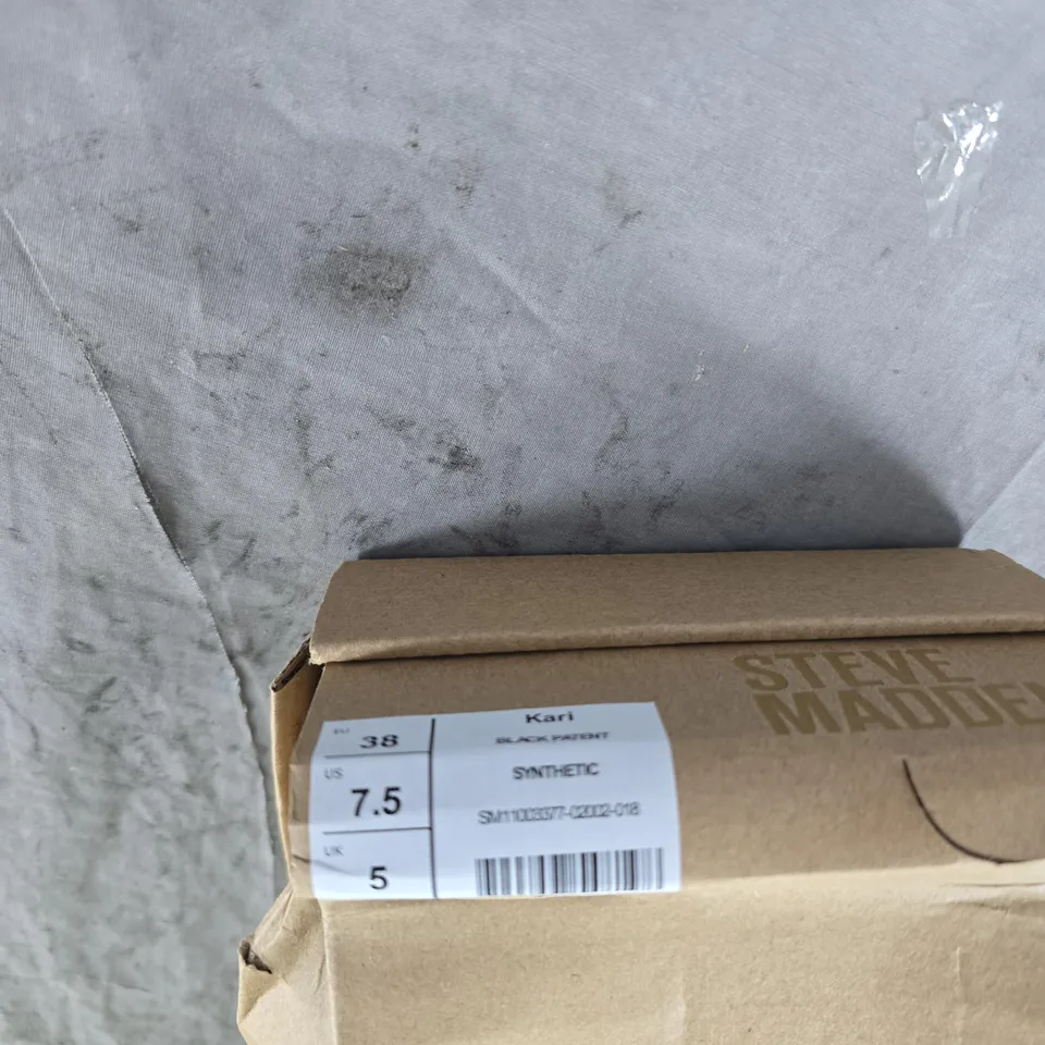 STEVE MADDEN KARI BLACK PATENT SLINGBACK HEELS, UK 5 (EU 38) US 7.5