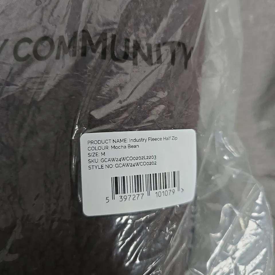 BAGGED GYM+COFFEE INDUSTRY FLEECE HALF ZIP – MOCHA BEAN