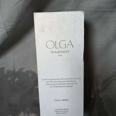OLGA FRAGRANCES REED DIFFUSER - WHITE, 180ML (BOXED)