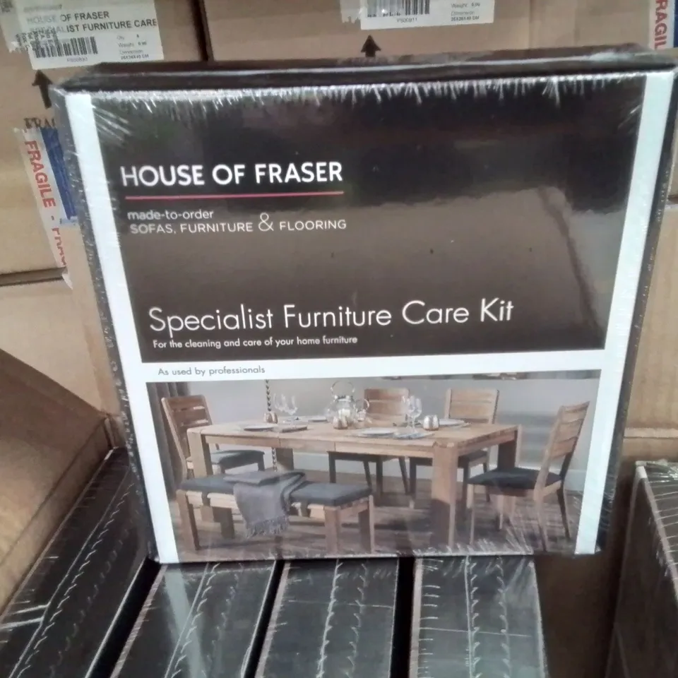 BOX CONTAINING 6 BRAND NEW HOUSE OF FRAISER SPECIALIST FURNITURE CARE KIT