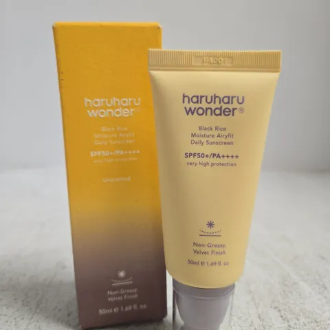 BOXED HARUHARU WONDER BLACK RICE MOISTURE AIRYFIT DAILY SUNSCREEN SPF 50+ 50ML