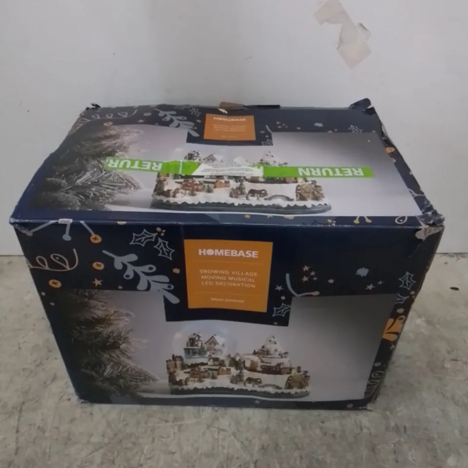 BOXED HOMEBASE SNOWING VILLAGE MOVING MUSICAL LED DECORATION 