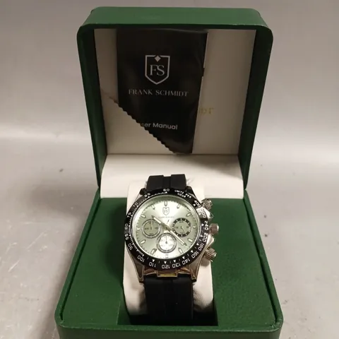 MENS FRANK SCHMIDT WATCH – MULTI FUNCTION SUB DIALS WITH DATE – HQ RUBBER SPORTS STRAP – 3ATM WATER RESISTANT