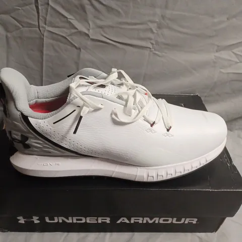 BOXED PAIR OF UNDER ARMOUR HOVR DRIVE SHOES – WHITE - UK SIZE 8