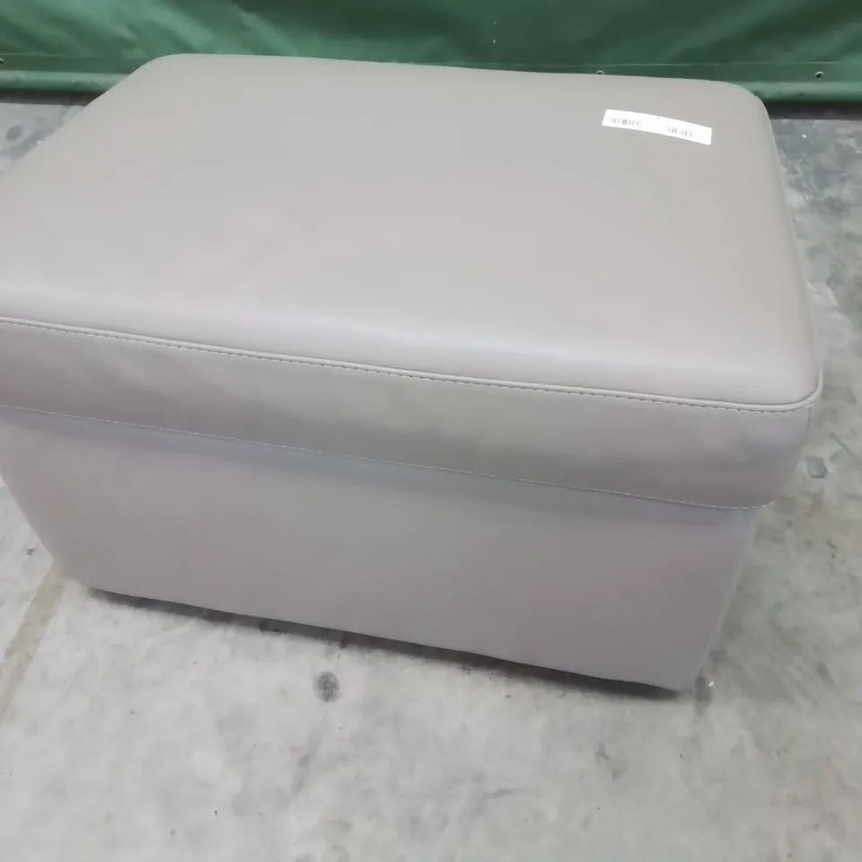 QUALITY ITALIAN DESIGNER PANDORA STORAGE FOOTSTOOL LIGHT MUD LEATHER