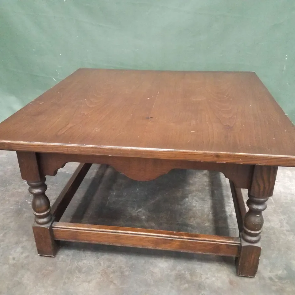 ANTIQUE MAHOGANY VENEER COFFEE TABLE 