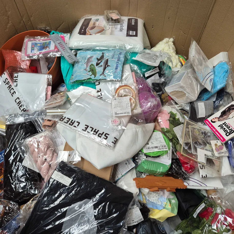 PALLET OF LARGE QUANTITY OF ASSORTED ITEMS TO INCLUDE RUG UNDERLAY, INFLATABLE CROCODILE, INVISI NANO TAPE, ETC