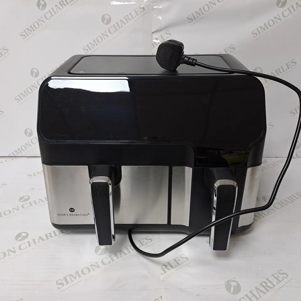 BOXED COOK'S ESSENTIALS 7.7L DUAL AIR FRYER IN BLACK