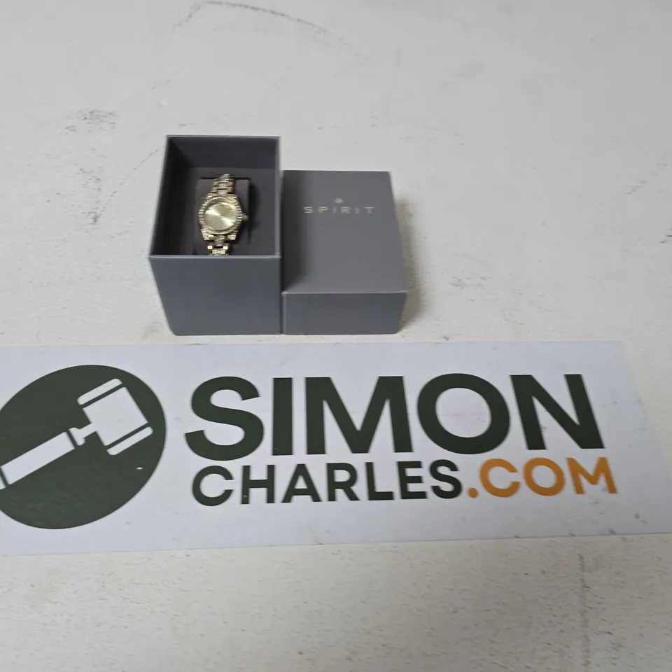 SPIRIT GOLD-TONE CRYSTAL WRISTWATCH – BOXED
