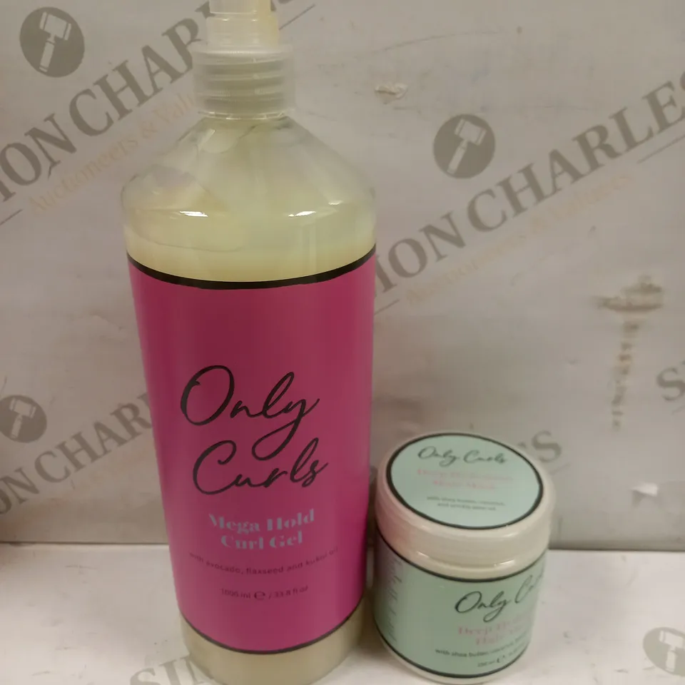 ONLY CURLS HAIR CARE SET TO INCLUDE MEGA HOLD CURL GEL & DEEP HYDRATION HAIR MASK