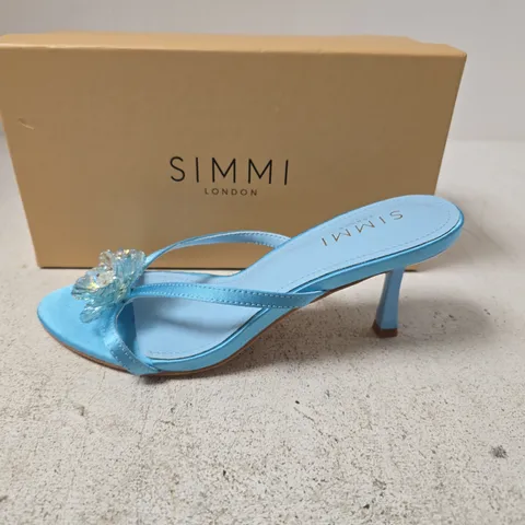 SIMMI LONDON MARTINA-21 BLUE SATIN SANDALS (UK 3 / EU 36)
