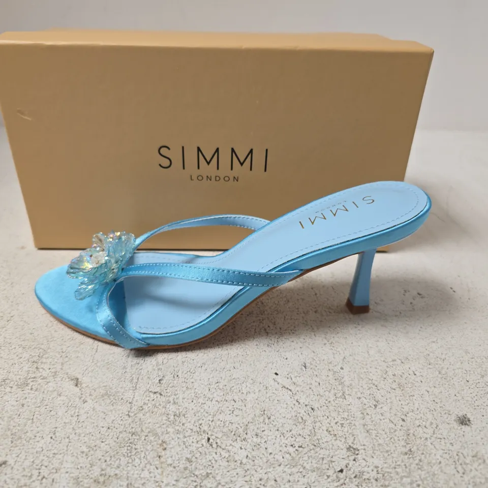 SIMMI LONDON MARTINA-21 BLUE SATIN SANDALS (UK 3 / EU 36)