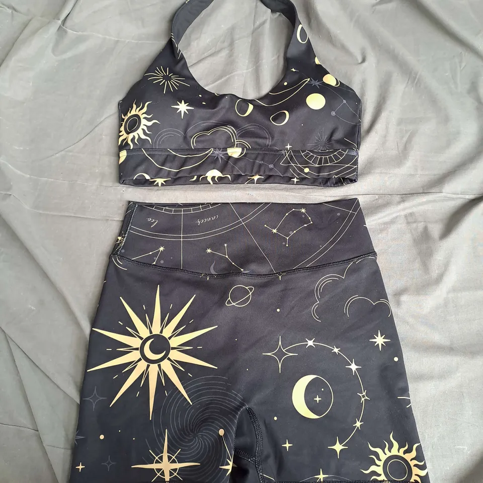 VIXN GYMWEAR SET IN CELESTIAL BLACK SIZE M/L