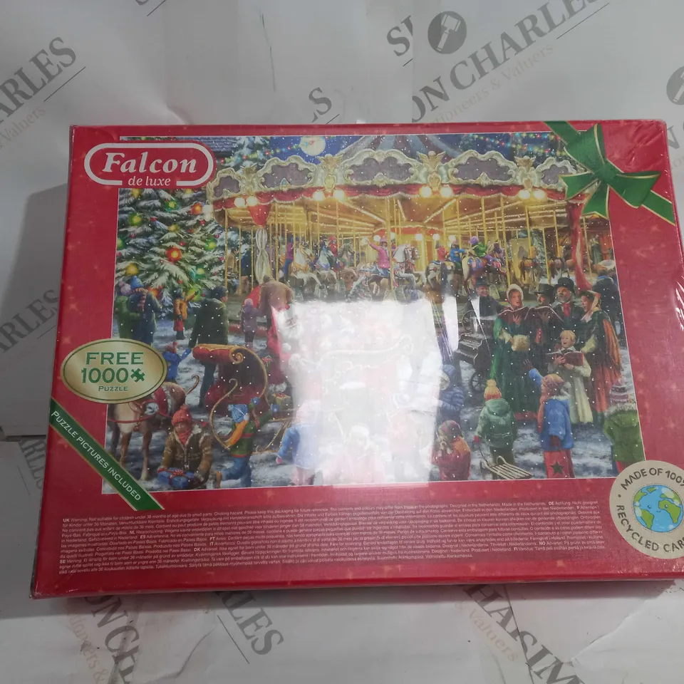 JUMBO FALCON DE LUXE THE CHRISTMAS CAROUSEL 2 X 1000 PIECE JIGSAW PUZZLE