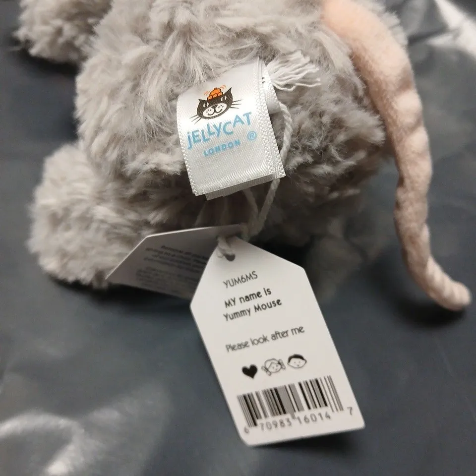 JELLYCAT YUMMY MOUSE SOFT TOY – GREY PLUSH, JELLYCAT LONDON