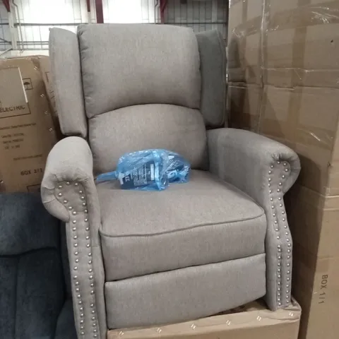 DESIGNER FABRIC UPHOLSTERED PUSH BACK RECLINER CHAIR 