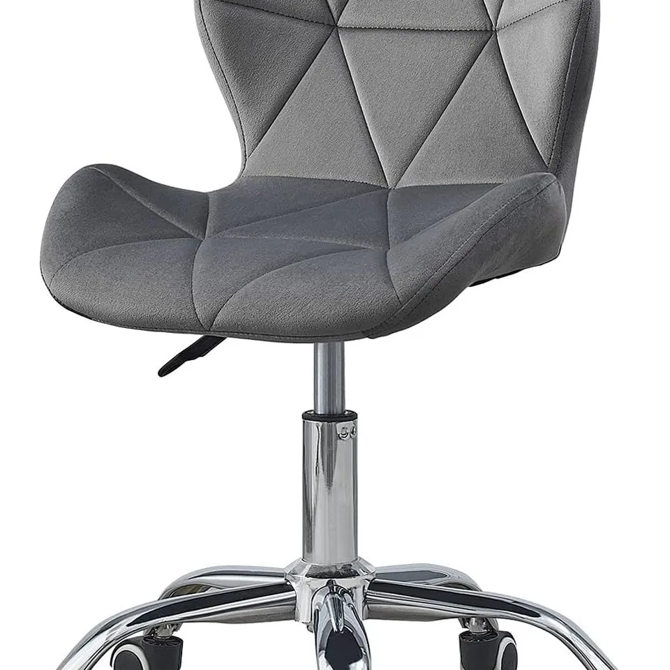 BOXED GREY UPHOLSTERED OFFICE CHAIR 