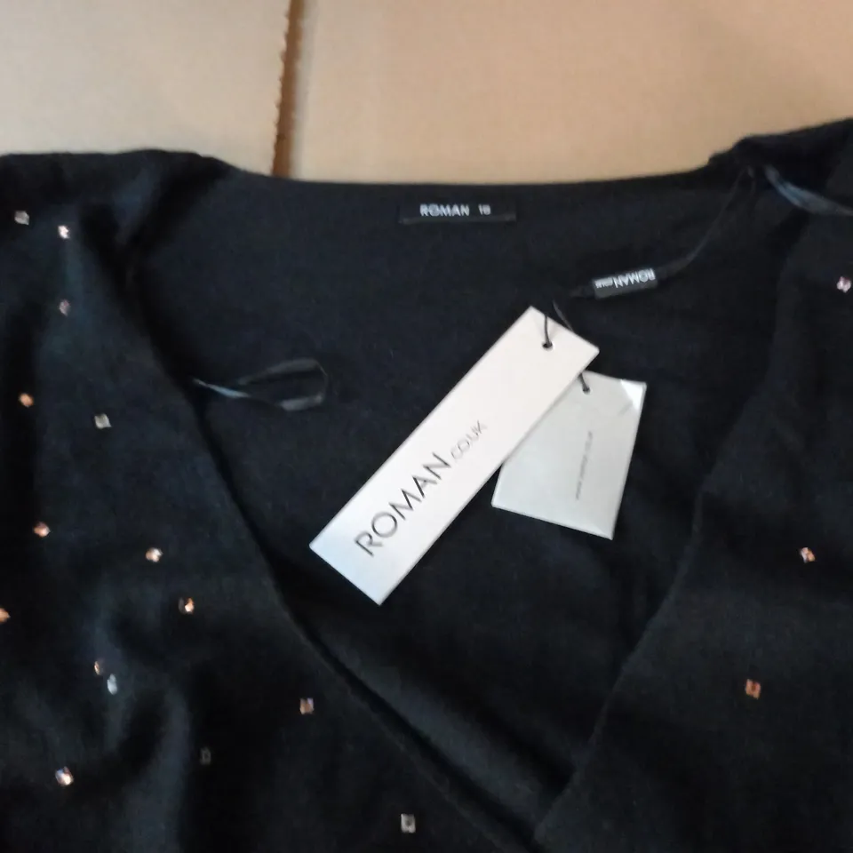 ROMAN WRAP HOTFIX JUMPER IN BLACK - 18