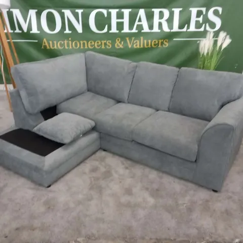 DESIGNER GREY FABRIC CORNER SOFA
