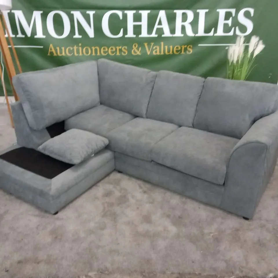 DESIGNER GREY FABRIC CORNER SOFA