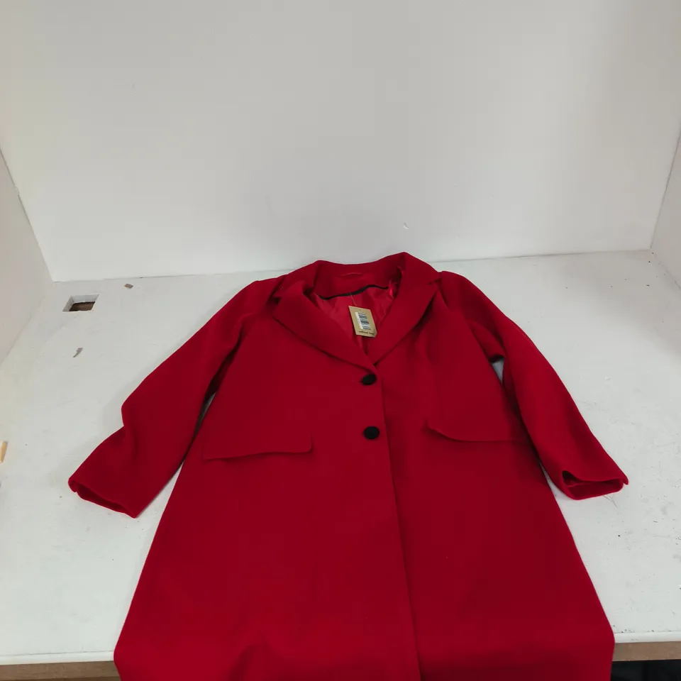 WILFRED FREE RED COAT, UK 16 (EU 44), 100% POLYESTER, MADE IN VIETNAM