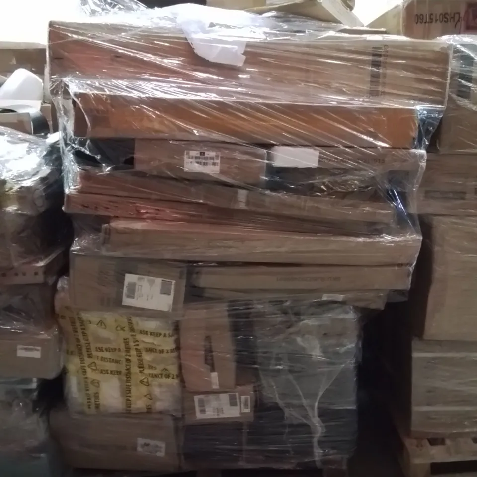 PALLET OF ASSORTED HOUSEHOLD GOODS AND PRODUCTS TO INCLUDE;BABY PLAY MAT,STANDING DESK,RETRACTABLE SAFETY GATE 