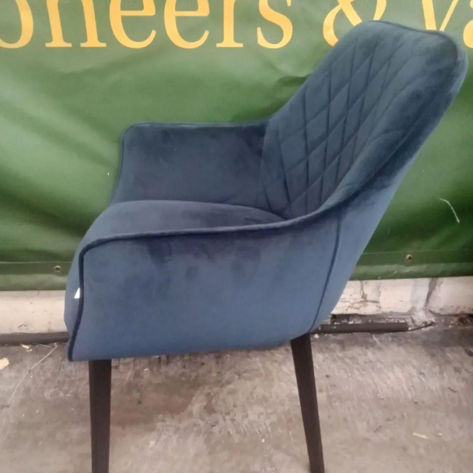 BLUE FABRIC DINING CHAIR 