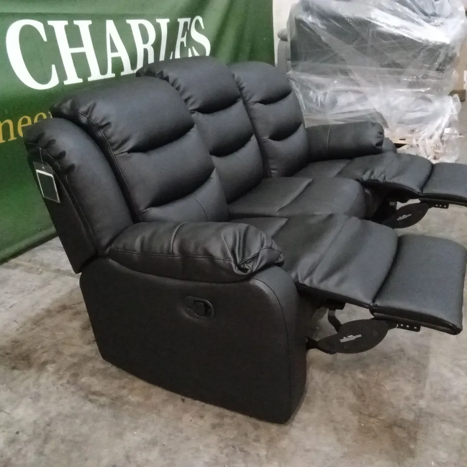 ROTHBURY LUXURY FAUX LEATHER HIGH BACK 3 SEATER MANUAL RECLINER SOFA RRP £729