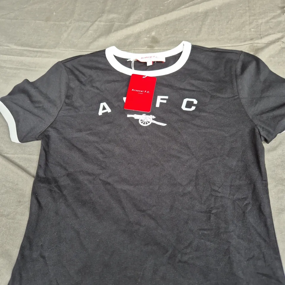 ARSENAL FC WOMENS BABY TEE - BLACK - SIZE LARGE