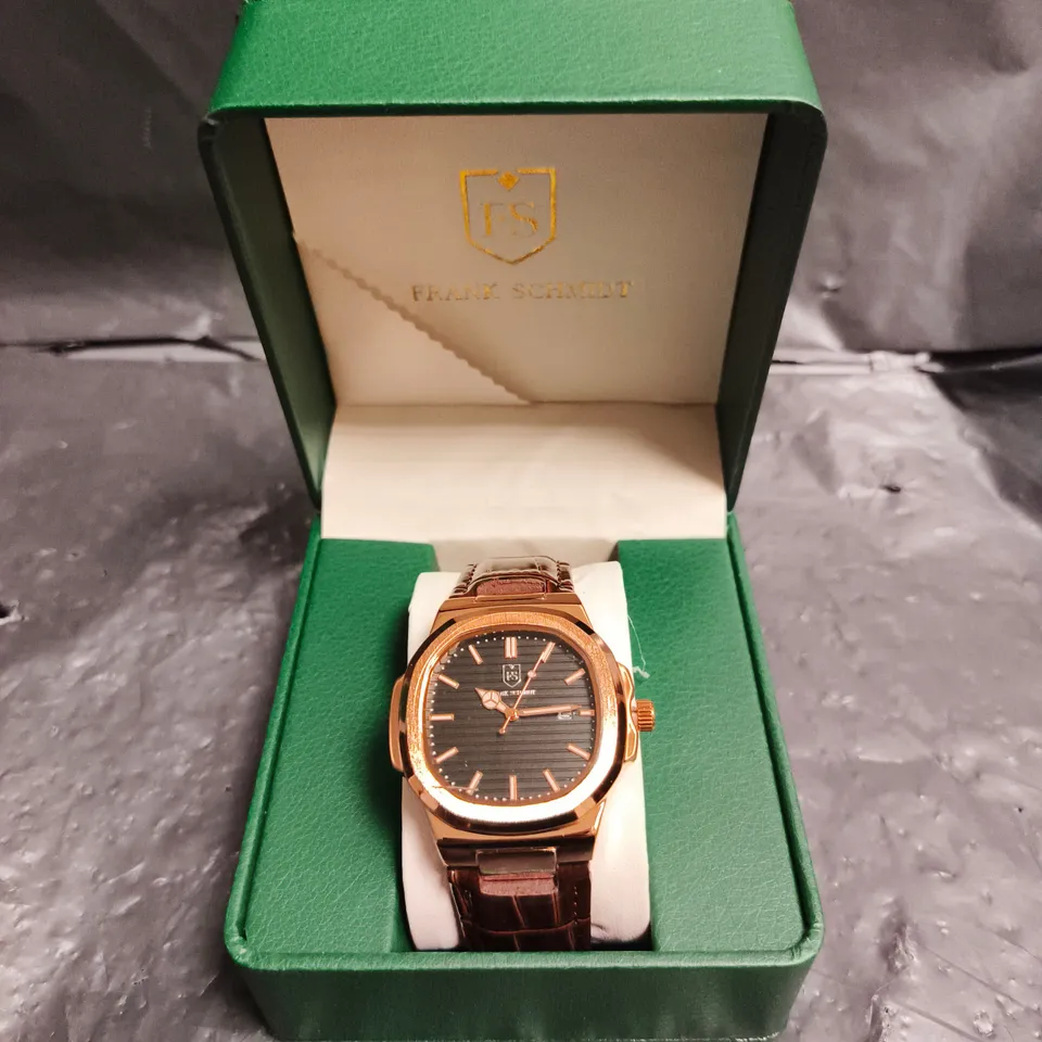 MEN'S FRANK SCHMIDT WATCH - GREEN COLOURED DIAL