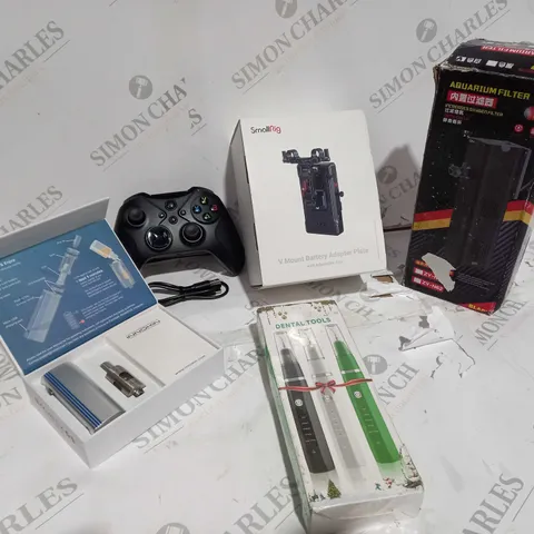 BOX OF 5 ASSORTED ITEMS TO INCLUDE GAME CONTROLLER, E-CIGARETTE, DENTAL TOOL ETC 