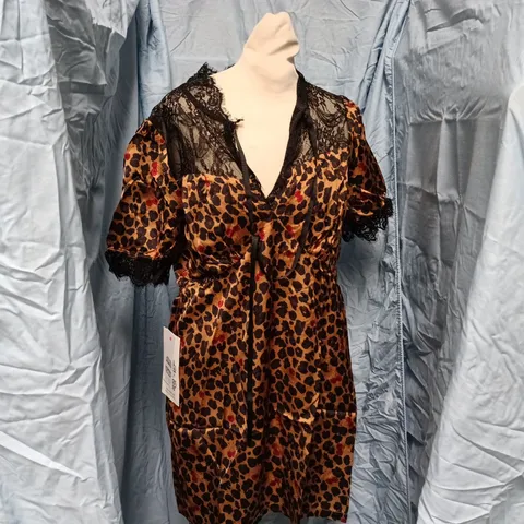 NEVER FULLY DRESSED CHERRY LEOPARD MINI LYLA DRESS – UK14 (EU42, US10)