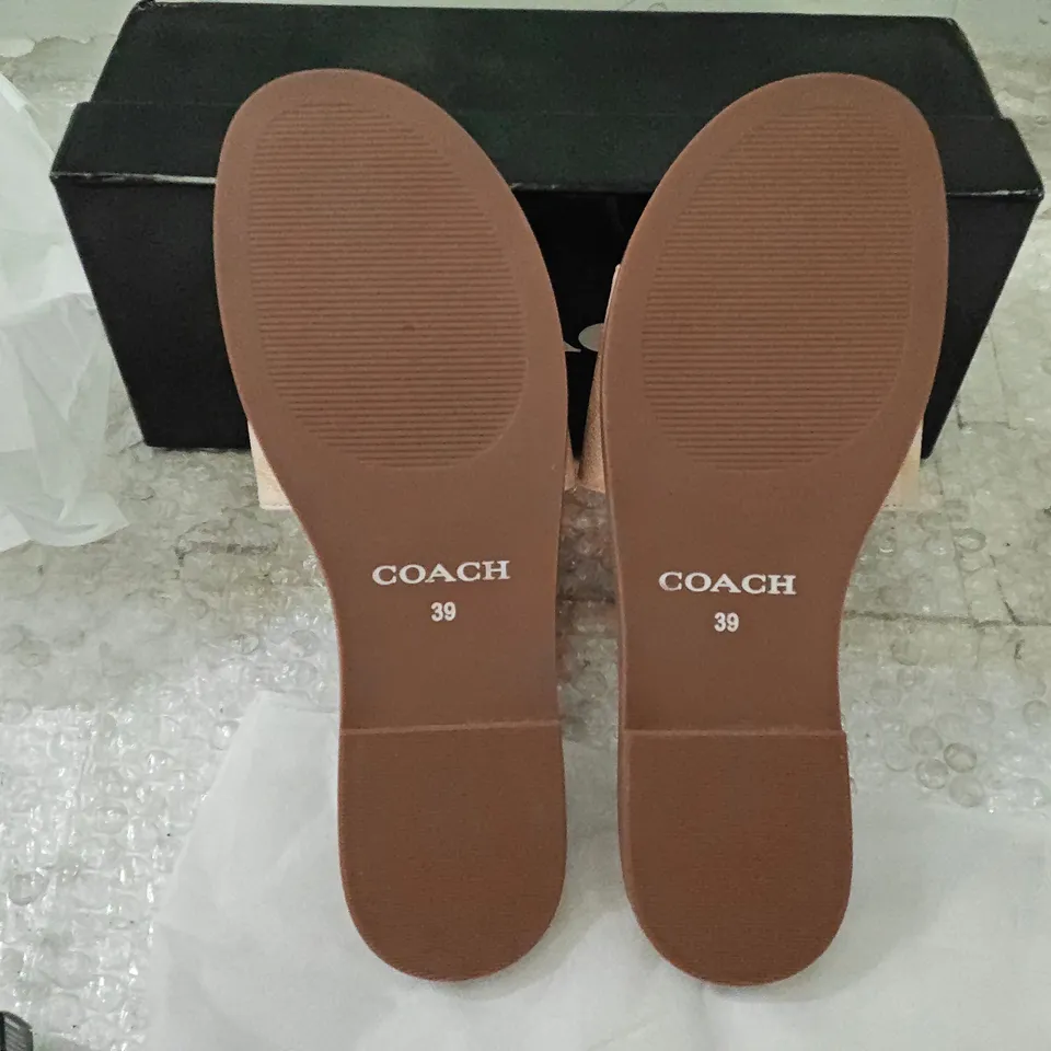 COACH SANDALS – BEIGE MONOGRAM STRAP, UK 6 (EU 39)
