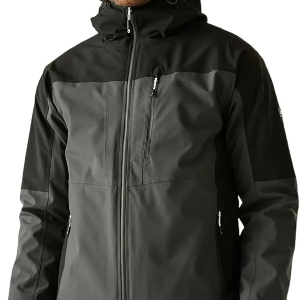 BRAND NEW REGATTA MENS WENTWOOD 3-IN-1 JACKET IN ASH/BLACK - UK LARGE