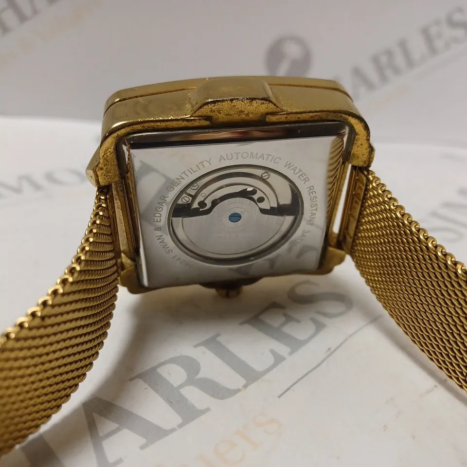 SWAN & EDGE LONDON PART SKELETON MESH STRAP WRISTWATCH
