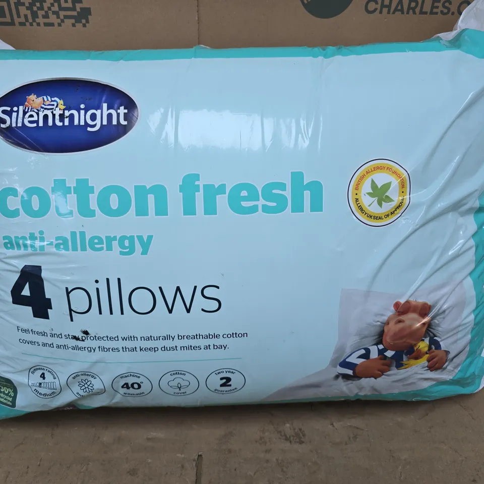 SILENTNIGHT COTTON FRESH ANTI-ALLERGY PILLOWS – PACK OF 4