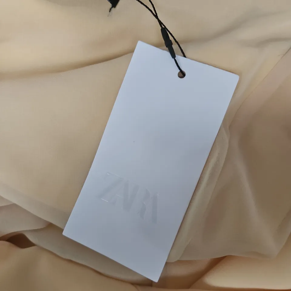 ZARA BEIGE SATIN SLIP DRESS - WOMEN'S SIZE S